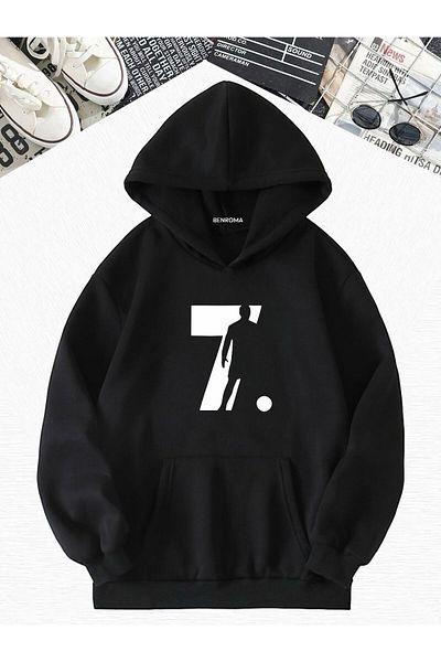 BENROMA Kids 7 No Footballer Printed Unisex Mold Sweetshirt с качулка