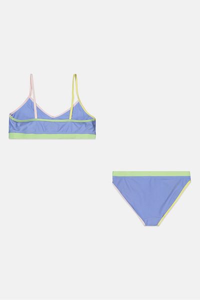 Ideology Kids Girl 2 Pieces Plain Swim Bikini Set, Blue