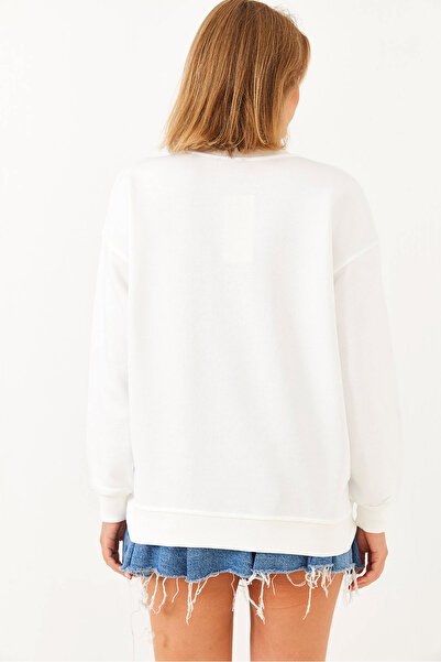 Bianco Lucci Jeansy damskie bluza z haftem kamieniem 60251841