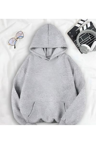 trendgar γκρι πίσω λεοπάρ στάμπα με καπάκι unisex φούτερ hodie