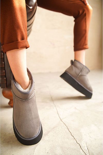 MODAADAM Cizme scurte Olympos Shearling de damă - gri