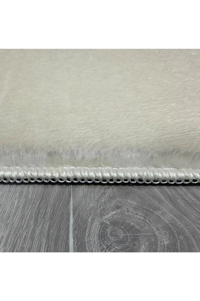 LİNOS HOME Puffy Krem Oval Saçaklı Peluş Halı  Yolluk Koridor Halısı Yıkanabilir Kaymaz Taban Halı