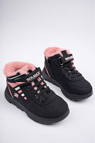 Neva'nın Butiği Unisex Παιδικές μπότες με χρώμα γούνα Velcro Cold Proof