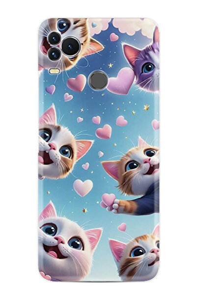 omix X400 Kılıf Boutique Baskılı Resimli Kalp ve Kedi Pcode -035