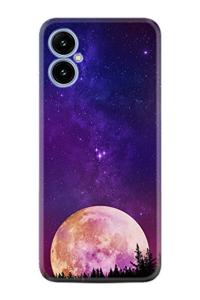 omix X5 Kılıf Boutique Baskılı Resimli Mor Ay Pcode -025