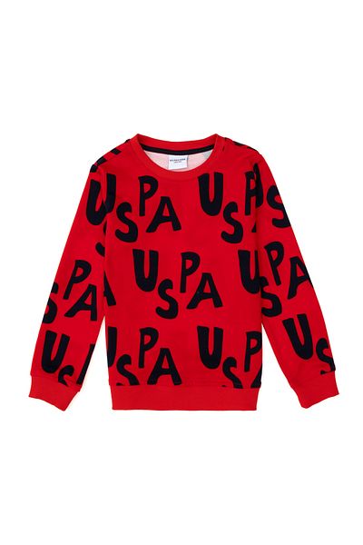 U.S. Polo Assn. Boy's Red Crew Neck Sweatshirt 50293634 -Vr030