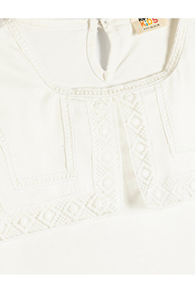 Koton Φαρδύ μπλουζάκι με γιακά μωρού, μακρυμάνικο, βαμβακερό κλείσιμο με κουμπί στην πλάτη