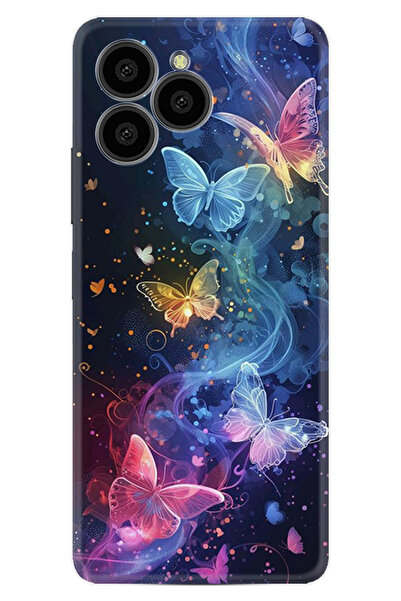 omix X6 Kılıf Boutique Baskılı Resimli Neon Kelebekler Pcode -092