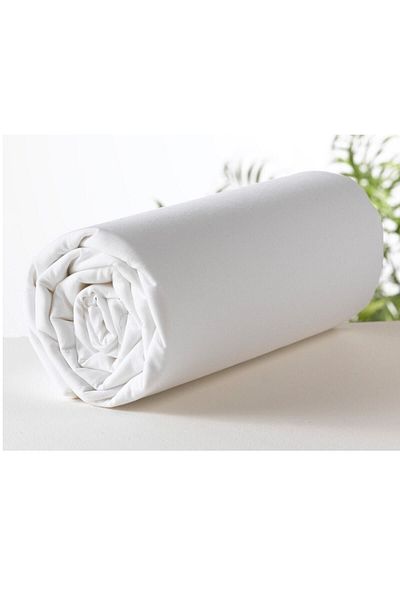 Maki Teks Cotton White 180x200+2*50x70 King Size Elastic Sheet Set