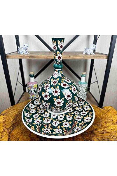 Çini Evi Kurumsal Hediye Hayat Ağacı Motifli Vazo Tabak Set