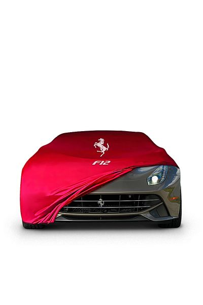ULTRASHOP قماش سيارة متوافق مع FERRARI F12، قماش أحمر ممشط مقاوم للغبار، قماش مرآب تلقائي