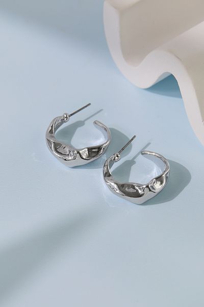 Elika Silver Women's Twist Model Earrings