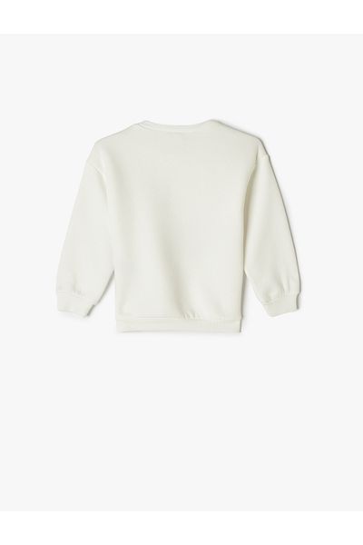 Koton Mikina s dlouhým rukávem Cat Printed - Crew Neck Raised