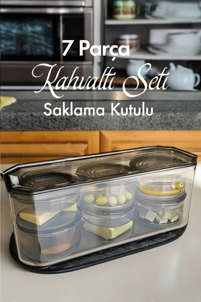 Genel Markalar 7 Parça Kahvaltılık Kahvaltı Seti Saklama Kabı Kapaklı Reçelli...