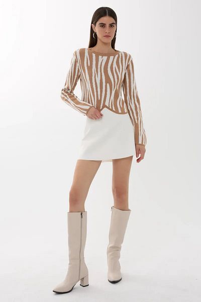 Hiccup Pulover cu decolteu cu model zebră