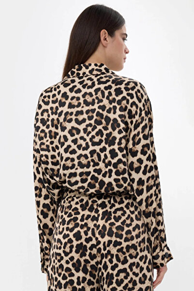 Hiccup Comfortable Cut Leopard Patterned Shirt