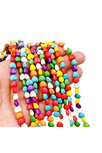 ella'nın çarşısı Piatră naturală colorată - Mărgele în formă de inimă 1 șir, ...