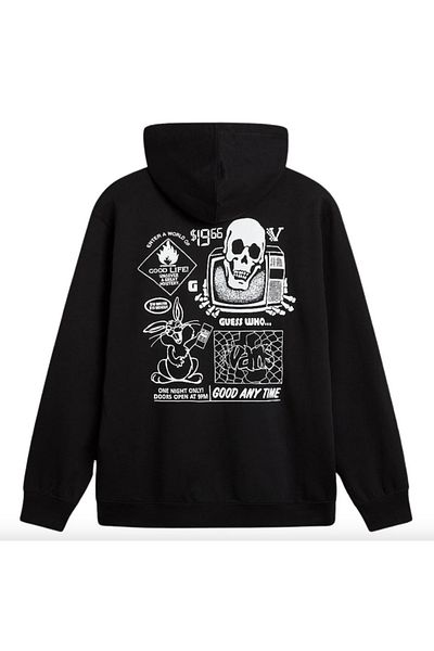 Vans Bărbați Black Vans Crazy Eddy 66 Loose Black Sweatshirt
