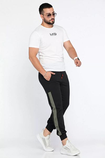 MİSHAR İTALİA Μαύρο και καφέ Jogger Sweatpants με ραβδώσεις