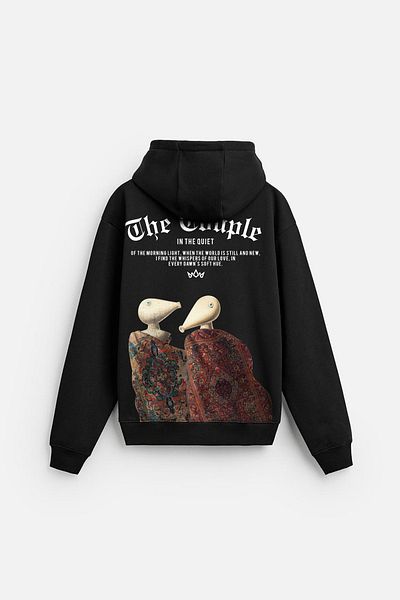 Butik Trend We Hooded Kangaroo Pocket Printed Sweatshirt