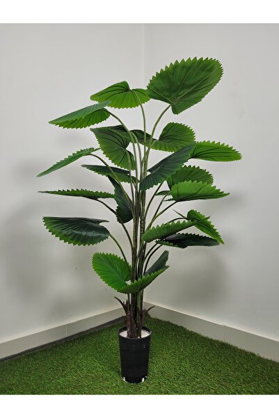 Ekodoğa Yapay Ağaç 150 cm 21 Dallı Fan Palmiye Ağacı Salon İç Mekan Süs Bitkisi Yapay Çiçek