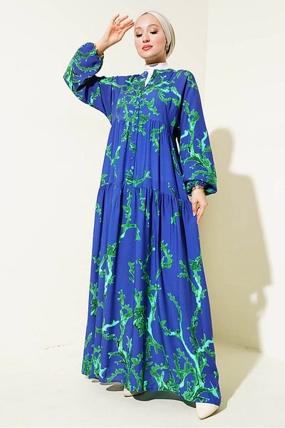 Bigdart 2423 Rochie cu model autentic - T. Bleumarin