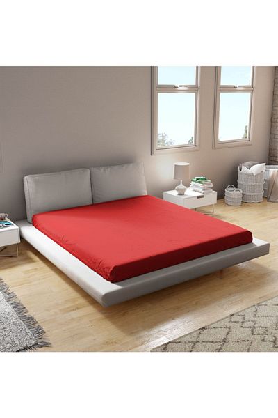 biocotton ملاءة جاهزة من القطن الممشط 100% قطن مقاس فردي مزدوج مقاس كينج 100*200 سم لون أحمر داكن
