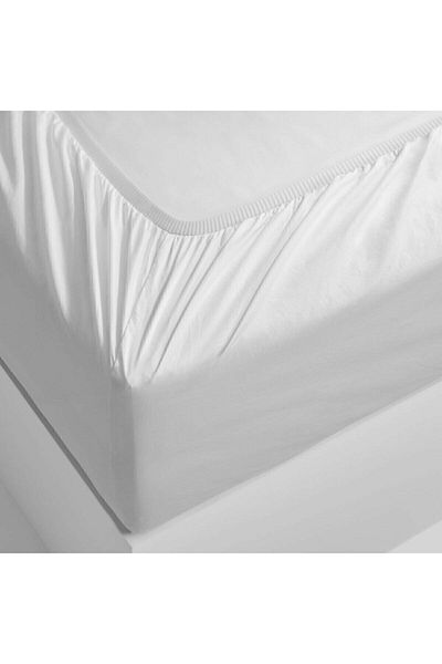 biocotton Double White Combed Cotton Sheet - Elastic, 160x200