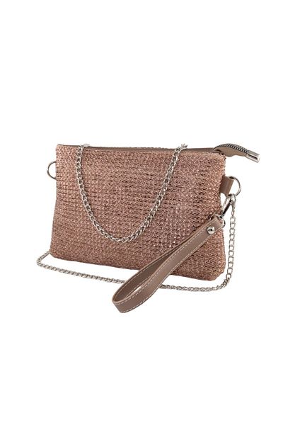 KEEBA Bronze Knitted Portfolio - Clutch, Night and Invitation Bag, Hand and Shoulder Bag