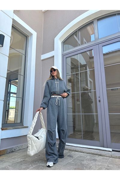 POODLE Γυναικείο Πλεκτό Λεπτομερές Jogger Sweatpants
