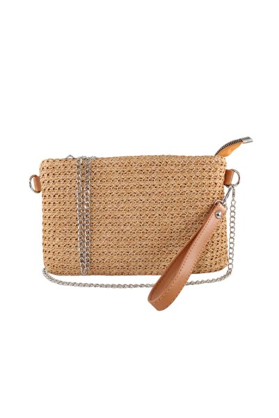 KEEBA Портфолио от тъкана слама с пчелна пита - clutch и вечерна чанта, ръчна чанта и чанта през рамо