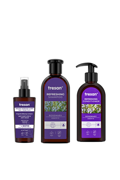 Tresan Biberiye Canlandırıcı Bakım Şampuanı & Saç Kremi 300 ml ve Saç Toniği 125 Ml 3lü Set
