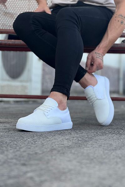 Byshoes Silks Wagoon Wg016 White Knitwear Men's Casual Shoes