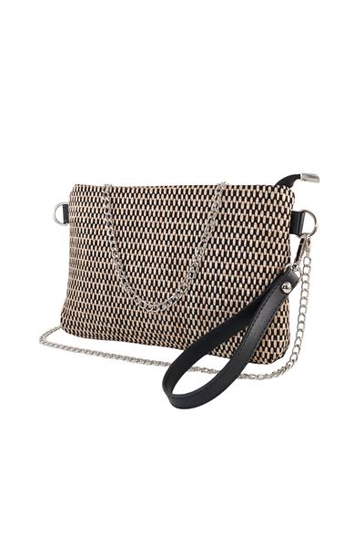KEEBA Black Straw Knitted Portfolio - Clutch and Invitation Bag, Hand and Shoulder Bag