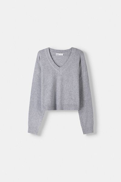 Bershka Cropped V-neck sweater