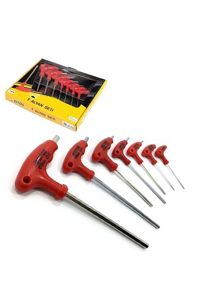Eltos Tas007 T Type Straight Allen Key Set Set 7 Pieces