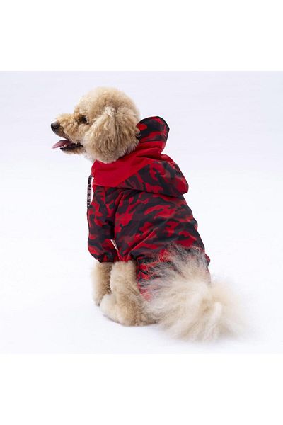 Pawstar Red Dijon Dog Coat Dog Raincoat Dog Outfit Dog Dress