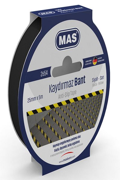 HELSOL 2654 Model Anti-Slip Black Mas Tape - 25Mm*5M