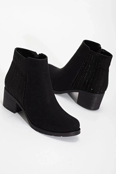 GULT Cizme zilnice negre, confortabile, cu toc de 4,5 cm, pentru femei