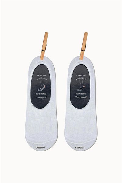 CARNAVAL SOCKS Комплект от 6 бели балерини, цветни силиконови чорапи с неплъзгаща се подплата