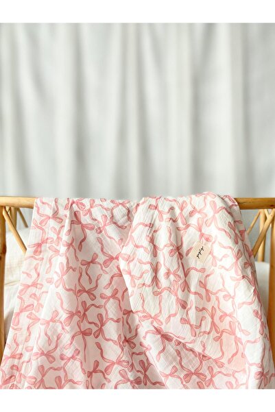 Zezig Pink Muslin Ribbon Blanket