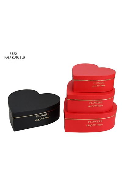 costurera 3-Piece Heart Shaped Decorative Gift Box Royaleks-SVR-3522