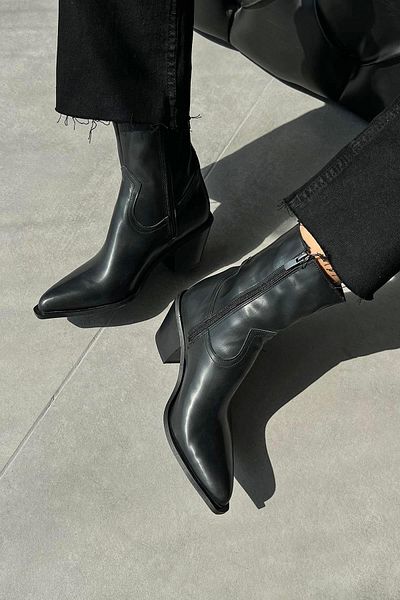 STRASWANS Black Jose Women's Leather Heeled Boots