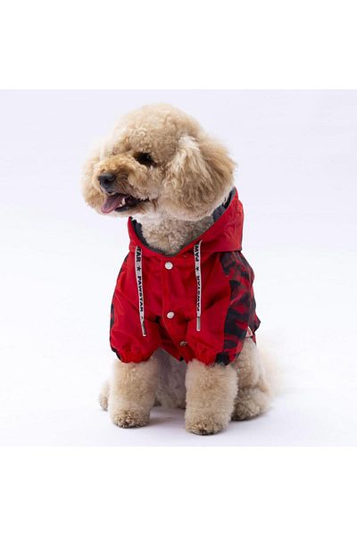 Pawstar Red Dijon Dog Coat Dog Raincoat Dog Outfit Dog Dress