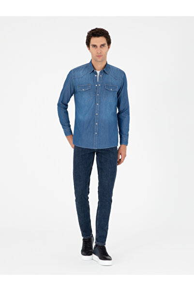 Cacharel Lacivert Slim Fit Pamuk Karışımlı Jean Pantolon 50290506-VR033