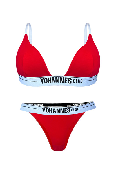 Yohannes Club Women's Lingerie Set with Red Triangle Bra