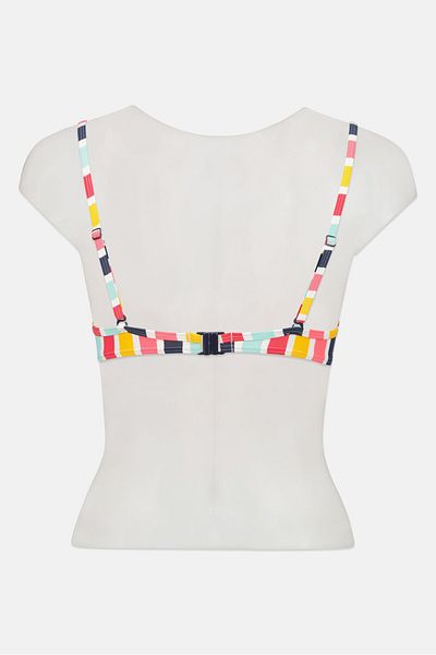Esprit Women Allover Print Padded Bikini Top, White Combo