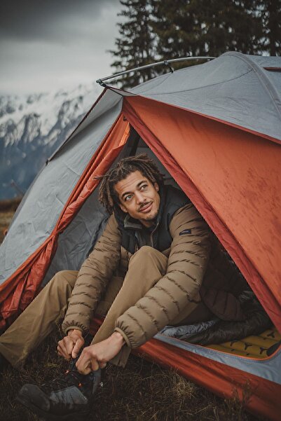 Decathlon Ανδρικό παλτό πεζοπορίας Forclaz για εξωτερικούς χώρους / -10 ° c - Καφέ - Mt500