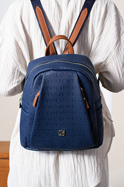 Just Polo ORİJİNAL JUSTPOLO KADIN 9 BÖLMELİ LACİVERT SIRT ÇANTASI