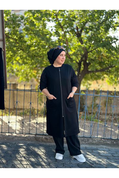 TDYtrendy Giyim Γιλέκο με φερμουάρ από χάλυβα χειμερινής λύκρας Plus Size